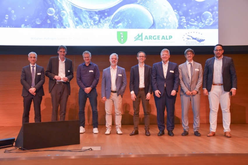 Anlässlich des St.Gallen Hydrogen Summit tauschten sich internationale Fachleute über die Rolle des Energieträgers Wasserstoff bei der Bewältigung der Energieherausforderungen aus. Quelle: Staatskanzlei, KAB